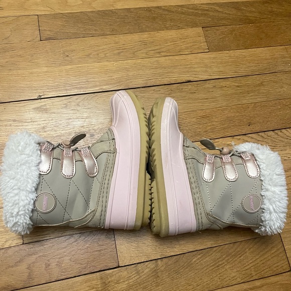 Pink and Tan Winter Boots with Faux Fur - Picture 8 of 8